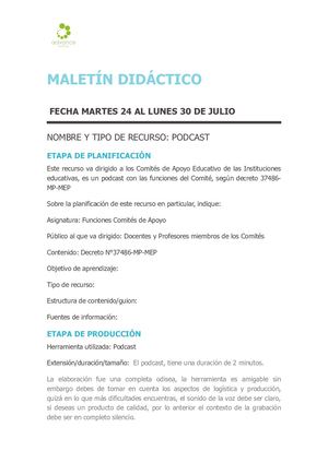 Plantilla Maletín Didáctico Podcast