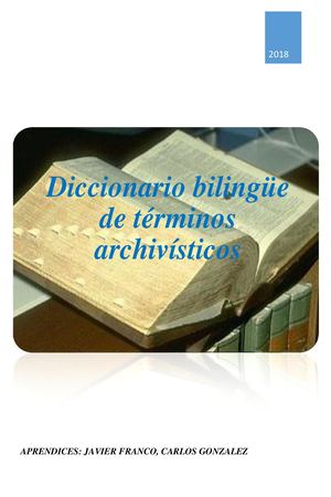 Diccionario Bilingüe De Terminos Archivisticos