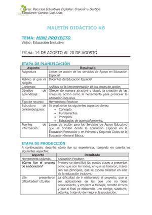 Mini Proyecto Educación Inclusiva