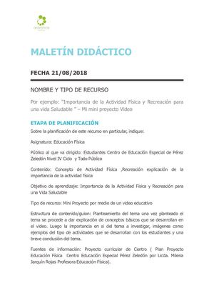 Plantilla Maletín Didáctico Mini Proyecto Video .