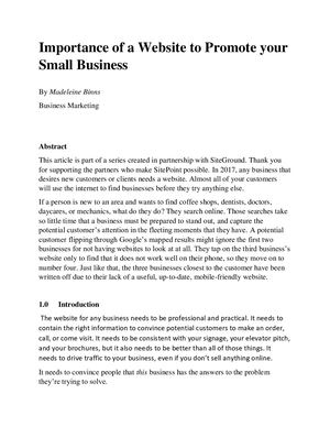 Importance Of A Website To Promote Your Small Business