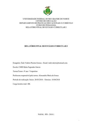 Relatorio de Estágio - Jacaré Controle Remoto