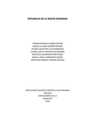 Republica De La Nueva Granada Copia