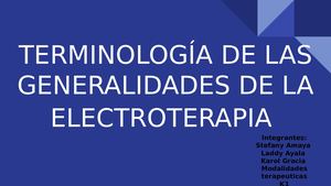Terminología De Las Generalidades De La Electroterapia