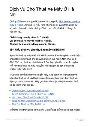 Dịch Vụ Cho Thuê Xe Máy Ở Hà Nội