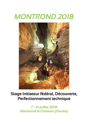 SPELEOLOGIE : Stage Montrond 2018