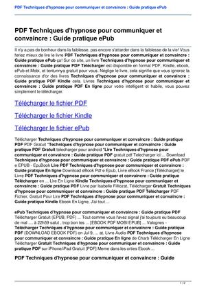Techniques D Hypnose Pour Communiquer Et Convaincre Guide Pratique 2844455573 (1)