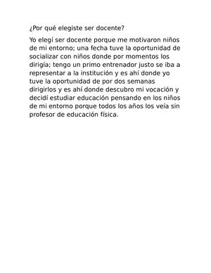 Por Qué Elegiste Ser Docente
