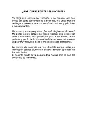 Por Que Elegiste Ser Docente