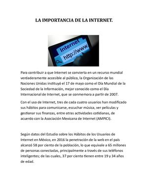 Importancia De La Internet