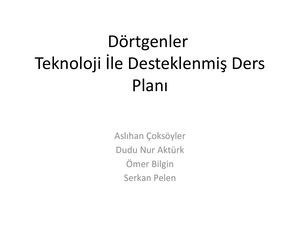 Dörtgenler Ders Planı