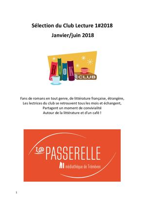 Sélection Club de lecture 1#2018