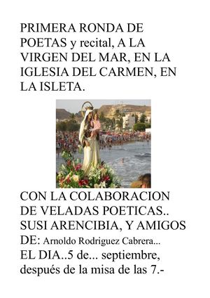 Ronda De Poetas A La Virgen Del Carmen