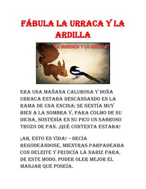 Fábula La Urraca Y La Ardilla