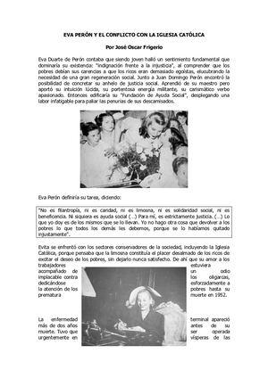 Incidencia de Eva Perón en el conflicto con la Iglesia Católica