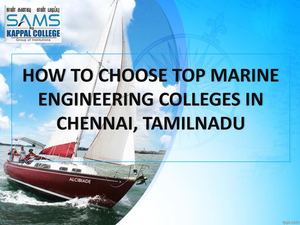 Marine Engineering Colleges & Institutes In Chennai, Tamilnadu