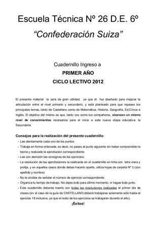 Guia Para Ingresantes A 1ro 2012