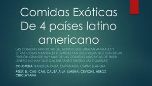 Comidas Exóticas De 4 Países Latino Americano