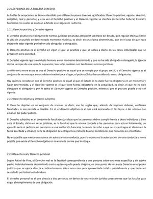 Acepciones De La Palabra Derecho