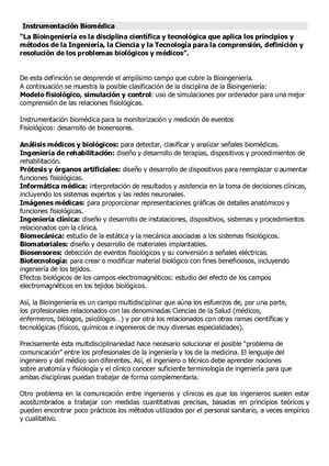 Instrumentación Biomédica 1