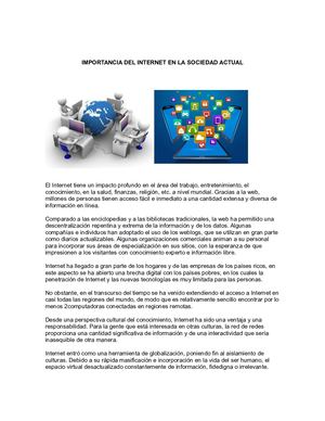 Importancia Del Internet Yuren M 11ºa