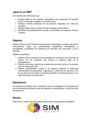 Sistemas de Información de la mercadotecnia(SIM)