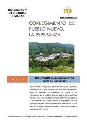 Corregimiento De Pueblo Nuevo La Esperanza Norte De Santander