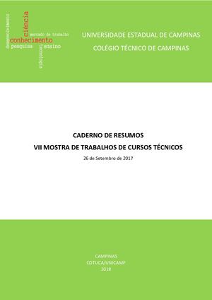 Caderno De Resumos Vii Mostra De Trabalhos De Cursos Tecnicos