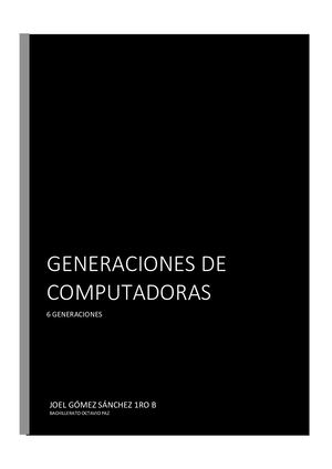 GENERACIONES DE COMPUTADORAS