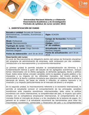 Syllabus Macroeconomia