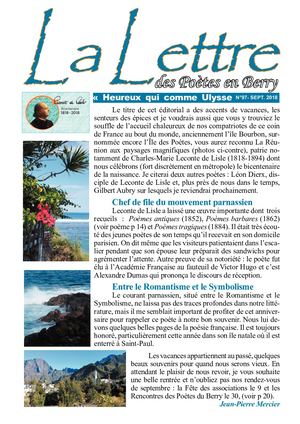 La Lettre des Poètes septembre 2018