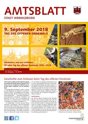 Amtsblatt der Stadt Wernigerode - Ausgabe 09/2018