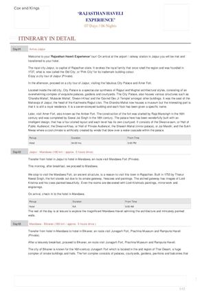 Mesmerizing Rajasthan Tour Packages ar Cox & Kings