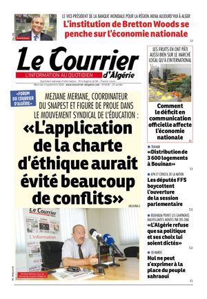 Le Courrier D'Algérie Du Mardi 4 Septembre 2018