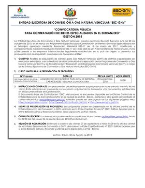 Convocatoria Cilindros