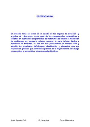 Definicion De Angulos De Elevacion Y Depresion