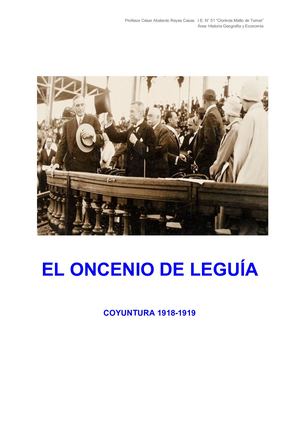 El Oncenio De Leguía Coyuntura Política (1)