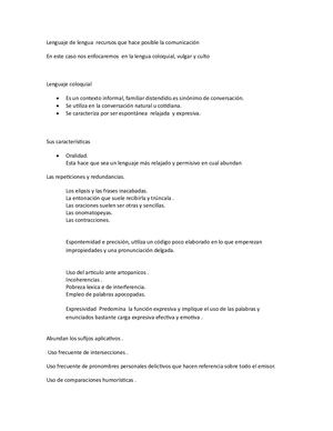 Lenguaje De Lengua Recursos Que Hace Posible La Comunicación