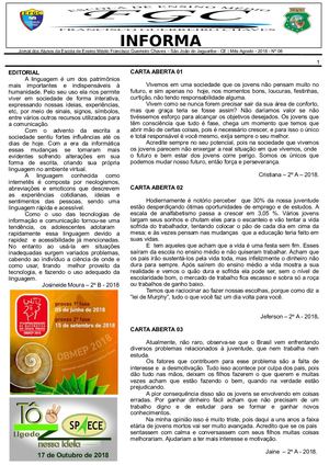 Jornal Escolar FGC INFORMA - 8ª Edição