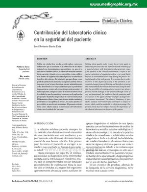 Contribucion Del Laboratorio A La Seguridad Del Paciente