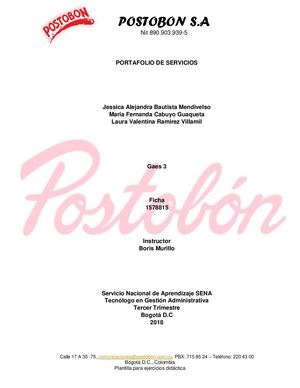 Portafolio De Servicios Postbón S A