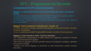 Programme Seconde