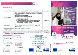 Dépliant Net Bourses : Aides Départementales à l'enseignement supérieur