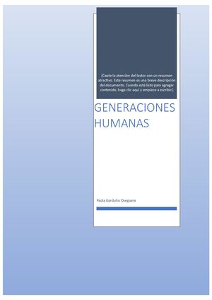 GENERACIÓN HUMANA :)