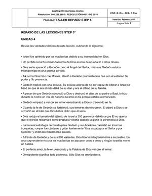 Repaso De Las Lecciones Step 5