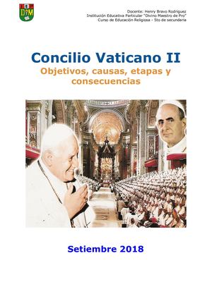 Concilio Vaticano Ii Objertivos, Etapas, Causas, Consecuencias