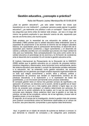 Gestión Educativa ¿concepto o practica?