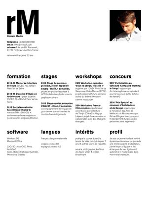 Romain Martin // Curriculum Vitae 2018
