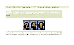 Componente Cognoscitivo De La Personalidad Excelente