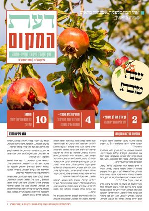 דעת המקום | עלון הקהילה הצעירה קריית-שמונה | גליון מס׳ 11 | תשרי תשע״ט